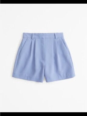 Abercrombie & Fitch Light Blue High-Waist Pleated Women’s Shorts